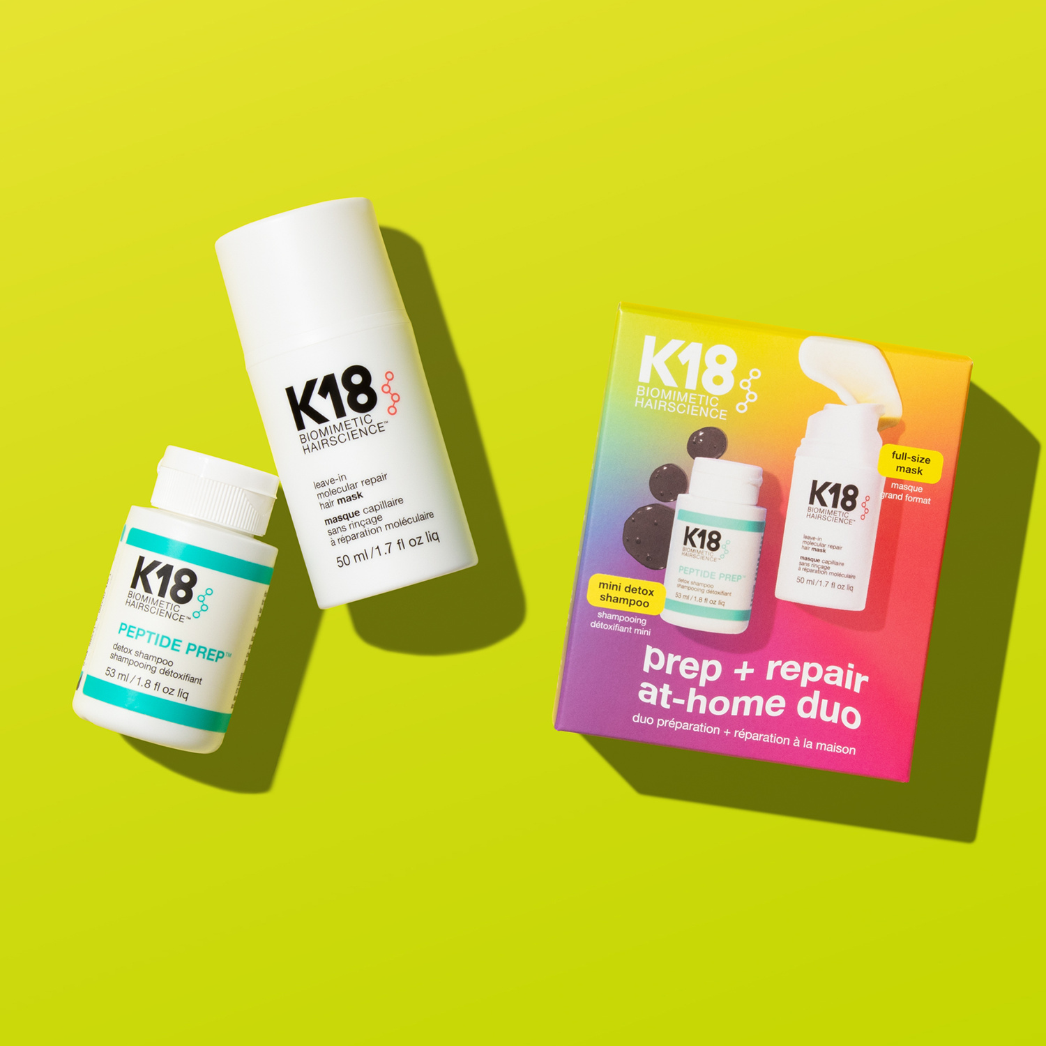 SET PREP + REPAIR AT HOME DUO (DÚO MASCARILLA CAPILAR Y SHAMPOO DESINTOXICANTE)